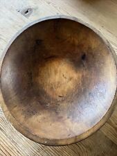 Antique Vintage Wooden Primitive Dough Bowl Out Of Round Farmhouse Rustic picture