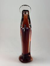 Vintage Murano Style HandBlown Glass Praying Madonna Virgin Mary Clear Red Cased picture
