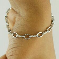 5 Ct Round Cut Simulated Diamond Pretty Tennis Bracelet 14k White Gold Plated picture