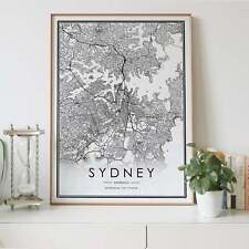 Sydney City - Australia Lines Map Wall Art Poster Print. Great Home Decor picture