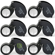 Lot 40X 25mm Coin Jewelry Eye Loupe Magnifier LED Light Jewelers Diamond Loop  picture