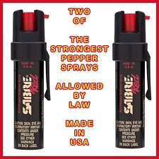 TWO (2) Clip On PEPPER SPRAY SABRE POLICE Max 10 Ft Range Self Defense Exp 2028 picture