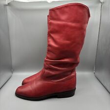 Santana Canada Slouch Mid Calf Boots Women’s Size 8.5 M Red Leather (Stains) picture