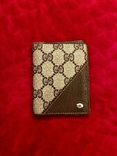 Genuine Gucci Accessory Collection Bifold Card Wallet Brown Vintage Rare Design picture