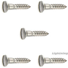 Oval Head Slotted Wood Screw Stainless Steel #8 x 1-3/4