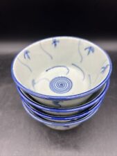 Set Of Four Antique Chinese Porcelain Bowls Blue And White Made In China picture