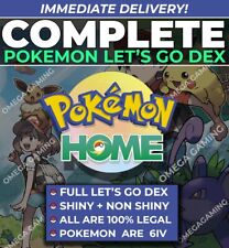 Pokemon Let's Go Pikachu Eevee COMPLETE Dex | Pokemon Home | Shiny + Non, 6IV picture