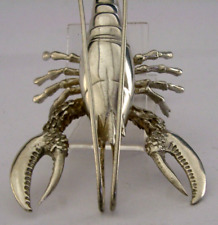 4 inch SUPERB ITALIAN STERLING SILVER MINIATURE LOBSTER FIGURE c1980 ANIMAL 78g picture
