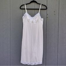 Vintage Vassarette Underneath It All Sip Mini Dress Off White 34F 90s Lace Sexy picture