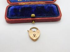 Edwardian 9ct Rose Gold Heart Lock Charm Bracelet 1904 Birmingham Antique picture