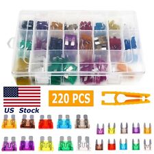 220pc Blade Fuse Assortment Auto Car Truck Motorcycle Fuses Kit ATC ATO ATM US picture