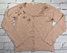 Vintage Chanel Pink Cotton Cardigan Sweater W Ribbons & Buttons Women’s Sz S picture