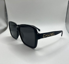 Authentic CHANEL Sunglasses CH5408 Square Acetate- Black & Gold With Gray Lenses picture