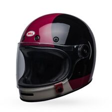 Open Box Bell Bullitt Motorcycle Helmet Gloss Blazon Black/Burgundy Size XL picture