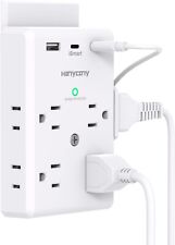 Multi Plug 8 Outlets 3 Sided 1-USB 2 USB-C Ports Extender Power Strip Surge picture