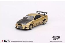 Mini GT 1:64 Nissan GT-R R34 Top Secret Top Secret Gold Japan Exclusive #676 picture