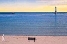 Frankfort Michigan Lighthouse Beach Sunset - Lake Michigan Photography Prints picture