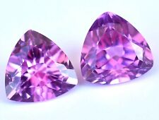 2.95 Ct Pair of Natural Mogok Pink Ruby Trillion Certified AAA+ Treated Gemstone picture