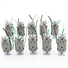 10 Hubbell Gray 15A TR Decorator Outlets 5-15 w/ 6.5