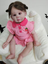 27inch Realistic Reborn Baby Doll Toddler Girl Rooted Mohair Kids Birthday Gift picture