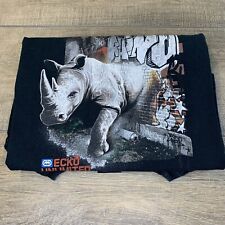 Vintage ECKO UNLTD Unisex T-Shirt Size (XS) Black Rhino Rare Runs Short 22'' B13 picture