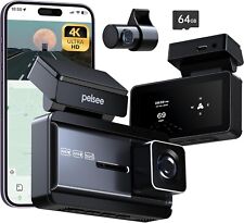 4K Dash Cam Front and Rear, Free 64GB SD Card, Pelsee 4K+1080P Dual Dash Camera picture