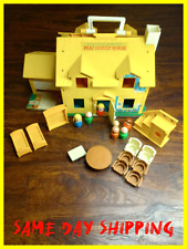 Vintage 1969 Fisher Price Little People Play Family House Yellow Tudor 952 Set picture
