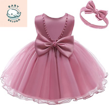 6M-6T Baby Backless Pageant Dress Toddler Girls Tutu Gown Flower Dresses with He picture