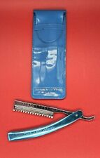 VTG Dubi Duck Blue Handle Straight Razor Blade Hair Shaper W/Original Case Japan picture