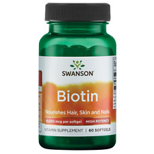 Swanson Premium Super Strength Biotin Softgels, 10,000 Mcg, 60 Count picture