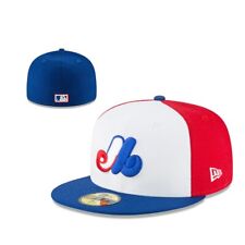 Mens Montreal Expos blue/white embroidery 59FIFTY Fitted Cap MLB Baseball capNEW picture