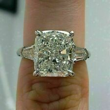 3.5Ct Cushion Cut VVS1 Lab Created Diamond Engagement 14K White Gold Finish Ring picture