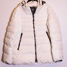 Herno Women's Laminar Quilted Puffer Full Zip Hooded Jacket Coat White Small picture