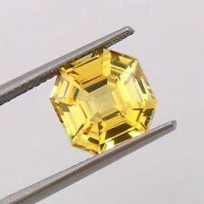 AAA Natural Ceylon Yellow Sapphire Loose Asscher Cut Gemstone 9x9 MM - 6.10 CT picture