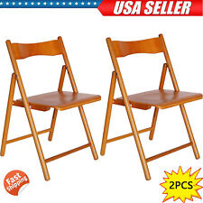 2pcs Light Wood Pattern Folding Real Beech Wood Chairs for Outdoor Party Banquet picture