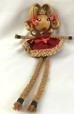 Vintage Antique Primitive Corn Husk and Braided Rope Doll 13