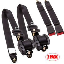 2 PCS 3-Point Universal Car Strap Retractable & Adjustable Safety Seat Belt USA picture