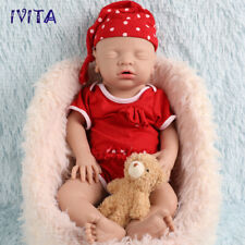 IVITA 18 inch Sleeping Girl Reborn Baby Doll Full Body Silicone Doll Prematur picture