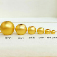Pure 24K Yellow Gold Round Bead 3D Hard Gold Transfer Beads Pendant For DIY Bead picture