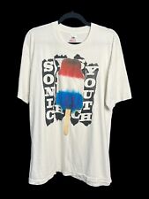 Vintage 90s Mens XL Spell Out Bomb Pop Sonic Youth Band T-Shirt White picture