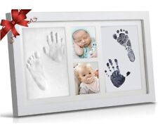 Baby Handprint Footprint Picture Frame Clay Kit Newborn Hand & Foot Prints Gift picture