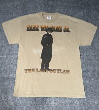 Vintage Hank Williams Jr T-Shirt The Last Outlaw concert Tee Mens Large Brown picture