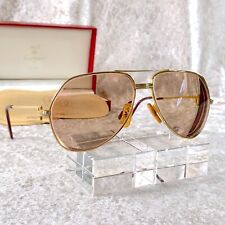 Vintage Cartier Sunglasses Trinity Gold Frame Brown Lens 59-14-140 with Case picture