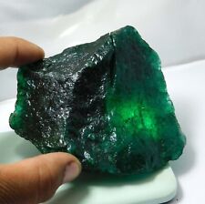 Certified 1405.00 CT Colombian Green Emerald Natural Rough Huge Loose Gemstone picture