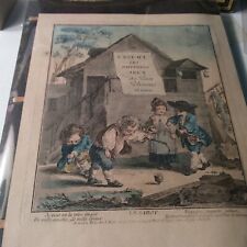 FRANCE 19th Century Colorized Prints CHILDREN PLAYING Set of 4 picture