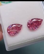 2Pc Certified 2 Ct Pear Cut Natural Pink Diamond D Grade Color VVS1 +1Free Gift picture