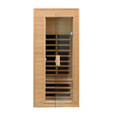 Marza For 1Person Indoor Far Infared Sauna Room Hemlock Wood Cabinet Detox 1290W picture
