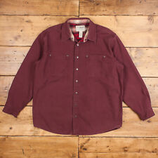 Vintage L.L.Bean Workwear Shirt Button XL Mens Long Sleeve Red Solid picture
