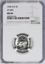 1942-S/S RPM VP-002 Jefferson Silver War Nickel NGC MS66 BU POP 1 OF 3 picture