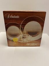 Arcoroc Debutante Clear 16 piece Dinner Set for 4 J.G. Durand Made In France VTG picture